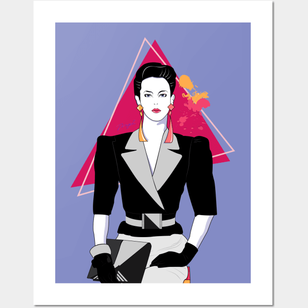 Office Lady 80s Patrick Nagel Wall Art by di-age7